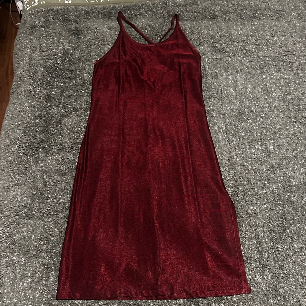 VINTAGE Burgundy Slip Dress - Picture 1 of 6